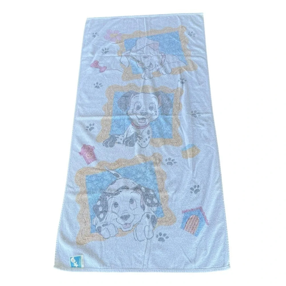 VTG Disney 101 Dalmatians Beach Towel Franco 100% Cotton Made In Brazil 27x53